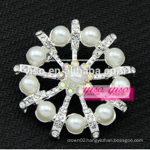 austrian crystal clear pearl brooch pendant